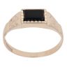 9ct Yellow Gold Onyx Square Patterned Signet Ring