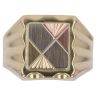 18ct Yellow White and Rose Gold Brushed Signet Ring