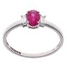 9ct White Gold 0.10ct Diamond and Ruby Ring