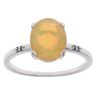 9ct White Gold 0.02ct Sapphire and Opal Ring