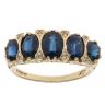 18ct Yellow Gold 0.04ct Diamond and Sapphire Five Stone Ring