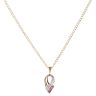 9ct Yellow Gold 0.01ct Diamond And Ruby Pendant and Chain 18"