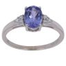 14ct White Gold 0.10ct Diamond and Tanzanite Ring