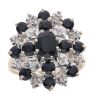 9ct Yellow Gold 0.05ct Diamond and Sapphire Cluster Ring