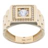 14ct Yellow Gold Cubic Zirconia Signet Ring