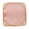 9ct Yellow Gold Rose Quartz Single Stone Ring