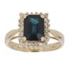14ct Yellow Gold 0.20ct Brilliant Cut Diamond and Sapphire Cluster Ring