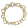 9ct Yellow Gold Patterned and Plain Belcher Bracelet 8"