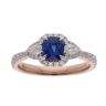 18ct White And Rose Gold Sapphire And Diamond Cluster Ring