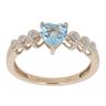 9ct Yellow Gold 0.06ct Diamond And Created Topaz Heart Ring
