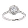 18ct White Gold Certificated Diamond Halo Ring