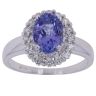 14ct White Gold 0.50ct Brilliant Cut Diamond and Tanzanite Cluster Ring
