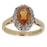 18ct Yellow Gold 0.08ct Diamond And Citrine Cluster Ring