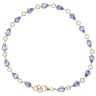 9ct Yellow Gold Tanzanite Bracelet 8"