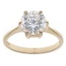 14ct Yellow Gold Cubic Zirconia Solitaire Ring