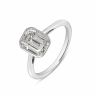 9ct White Gold 2.00ct Emerald Cut Lab Grown Diamond Solitaire Ring Lab Grown