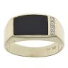 9ct Yellow Gold 0.01ct Diamond And Onyx Signet Ring