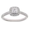 18ct White Gold 0.80ct Princess And Brilliant Cut Diamond Cluster Ring