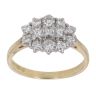 18ct Yellow Gold 0.75ct Princess And Brilliant Cut Diamond Cluster Ring