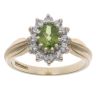 9ct Yellow Gold Cubic Zirconia and Peridot Cluster Ring