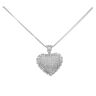 18ct White Gold 6.75ct Princess, Baguette And Brilliant Cut Diamond Cluster Pendant And Chain 16"