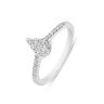 9ct White Gold 0.25ct Natural Diamond Pear Cluster Ring with Microset Shoulders