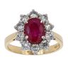 18ct Yellow And White Gold Ruby And Diamond Cluster
