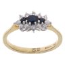 18ct Yellow Gold 0.22ct Diamond and Sapphire Cluster Ring