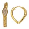 22ct Yellow Gold Cubic Zirconia Spear Huggies Hoop Earrings