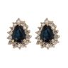 14ct Yellow Gold 0.55ct Brilliant Cut Diamond and Sapphire Cluster Earrings