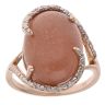 9ct Yellow Gold Goldstone and 0.05ct Diamond Ring