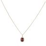 14ct Yellow Gold Cubic Zirconia and Garnet Cluster Pendant and Chain 18"