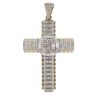 9ct Yellow and White Gold 2.00ct Brilliant Cut Diamond Cross Pendant