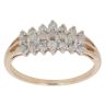 9ct Yellow Gold 0.25ct Brilliant Cut Diamond Three Row Cluster Ring