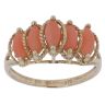 9ct Yellow Gold Coral Five Stone Ring
