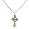 9ct Yellow Gold Patterned Celtic Cross Pendant and Curb Chain 24"