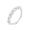 Silver Platinum Plated 0.70ct Oval Cut Lab Grown Diamond Five Stone Ring