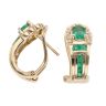 14ct Yellow Gold 0.07ct Diamond and Emerald Cluster Earrings