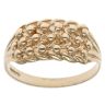9ct Yellow Gold Three Row Keeper Ring