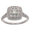 Platinum 1.00ct Princess And Brilliant Cut Diamond Cluster Ring