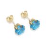 9ct Yellow Gold Blue Cubic Zirconia Stud Earrings 6mm