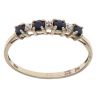 9ct Yellow Gold 0.01ct Diamond and Sapphire Ring