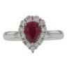 9ct White Gold 0.37ct Diamond And Ruby Ring