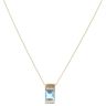 18ct Yellow Gold 0.10ct Diamond and Blue Topaz Pendant and Chain 18"