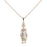 9ct Yellow Gold Cubic Zirconia and Multi Gemstone Clown Pendant and Chain 20"