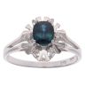 18ct White Gold 0.09ct Diamond and Sapphire Ring