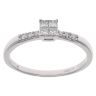 18ct White Gold 0.26ct Princess And Brilliant Cut Diamond Cluster Ring