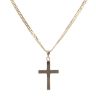 9ct Yellow Gold Cross Pendant and Double Curb Chain 20"