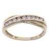 9ct Yellow Gold Cubic Zirconia Crossover Ring