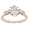 9ct Yellow Gold 1.90ct Oval And Pear Cut Lab Grown Diamond Trilogy Ring